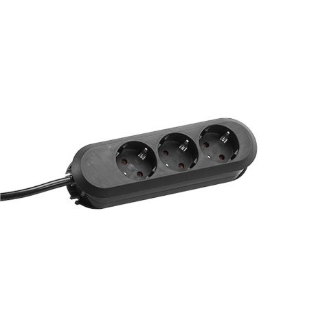 SMART 3x Stopcontacten met kabel 1,5m zwart (SHUKO)