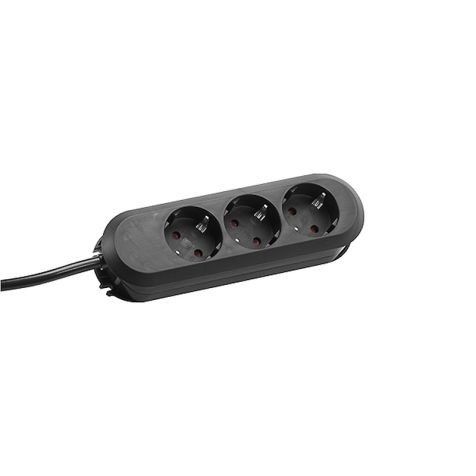 SMART 3x Stopcontacten met kabel 3m zwart (SHUKO)