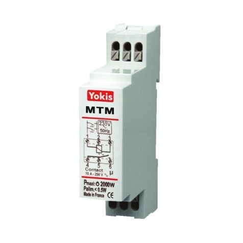 MTM2000M - Minuterie d'escalier temporisable avec fil neutre + protection contre le blocage 2000W (sur rail DIN)