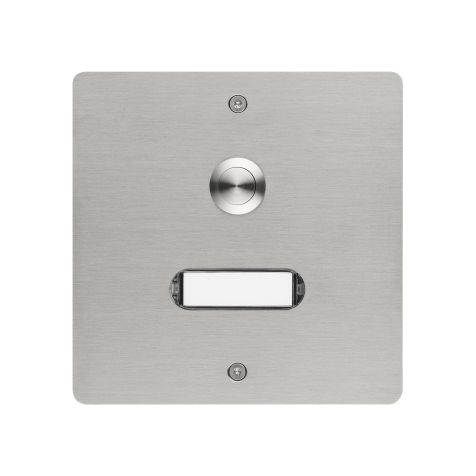 Bellenbord geborstelde inox V2A 1 drukknop opbouw 130x130x19mm