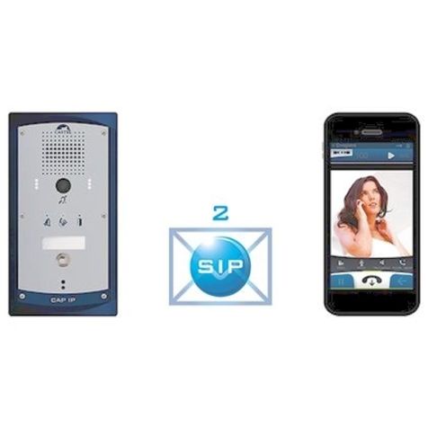 Portier audio vidéo Full IP/SIP 1 bouton d’appel conforme loi Handicap - alimentation PoE 2 extensions SIP