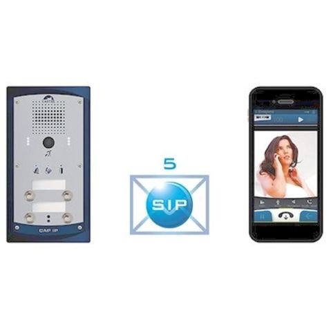 Portier audio vidéo Full IP/SIP 4 boutons d’appel conforme loi Handicap - alimentation PoE