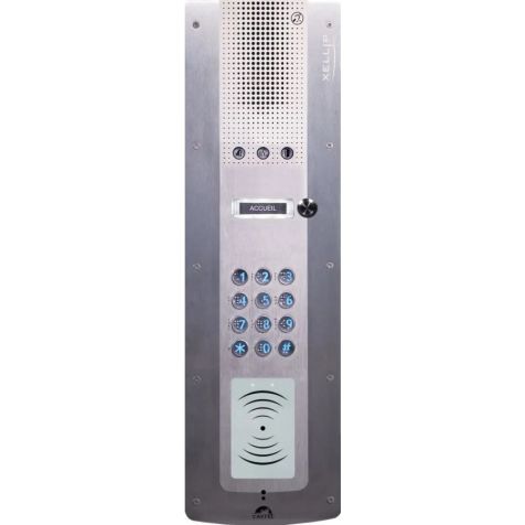 Deurpost audio Full IP/SIP 1 drukknop met lezer Mifare serienummer - PoE