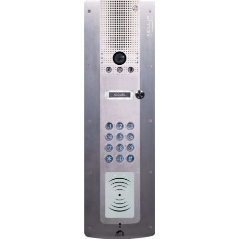 Deurpost audio video Full IP/SIP 1 drukknop met lezer Mifare serienummer - PoE