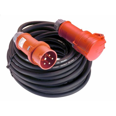 CEE-verlengkabel 32A, 25m H07RN-F5G4 +Faseschakelaar