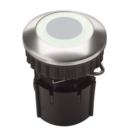 PROTACT 230 LED Ronde inbouw aluminium drukknop met witte LED-verlichting, IP 54