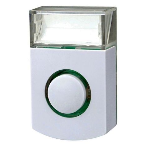 KKO 2002W Art blanc bouton poussoir en saillie avec éclairage, 8 - 12V AC / DC