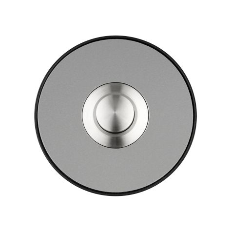 Piccolo - Bouton poussoir pour sonnette (rond), acier inoxydable - noir
