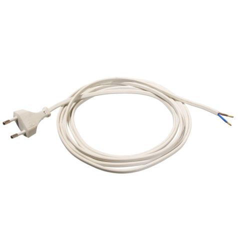 Câble d'Alimentation 3m H03VV-H2F 2x0,75 Blanc