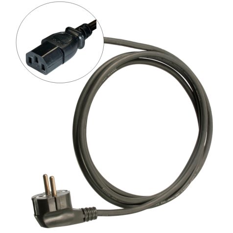 Câble de raccordement pour appareils froids -70°C, 2m H05VV-F3G0.75 noir