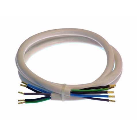 Câble de connexion 1.5m H05VV-F 5G2.5 blanc garni des deux côtés