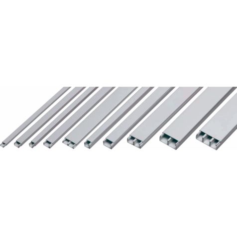 Goulotte PVC autocollant 10x16mm avec couvercle RAL9001 2m par pcs blanc