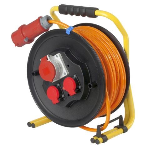 Enrouleur de câble PRO-CEE 320mm 30m H07BQ-F5G2,5 orange