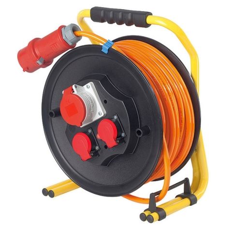 Enrouleur de câble PRO-CEE 40m H07BQ-F 5G1,5 16A, orange