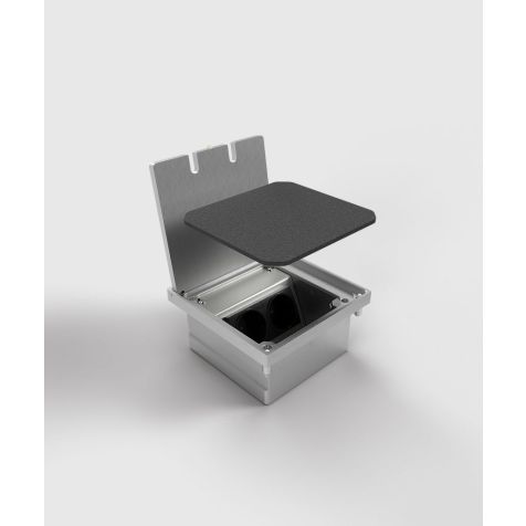 Boîte de sol 8302A - 2 modules (1x UTE + 1x Antenne), Alu EV1