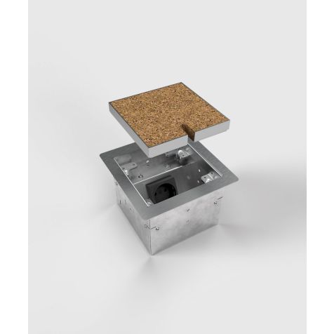 Vloerdoos 8501B - 1 modules (1x CAT6a), met afdekbaar deksel