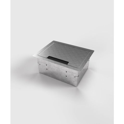 Vloerdoos 8504E - 4 modules (3x UTE + 1x Antenne), geborsteld RVS