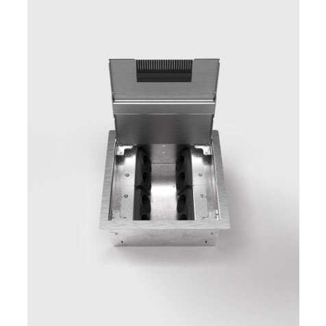 Boîte de sol 8508E - 8 modules (8x UTE), acier inoxydable brossé