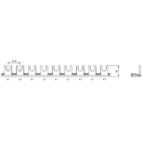 FTG Kamgeleider-1-pol-PIN-10mm-2mod-16mm (Z)2 x2P 