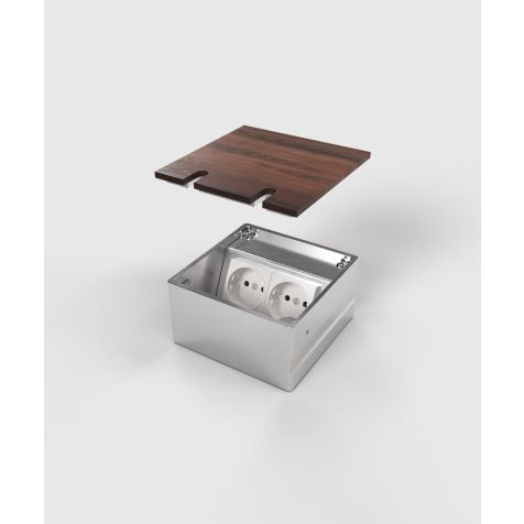 Boïte de sol 8802B - 2 modules (2x UTE), avec couvercle recouvrable