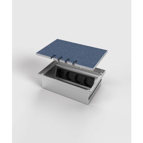 Boîte de sol 8804T - 4 modules (3x UTE + 2x CAT6a), avec couvercle recouvrable