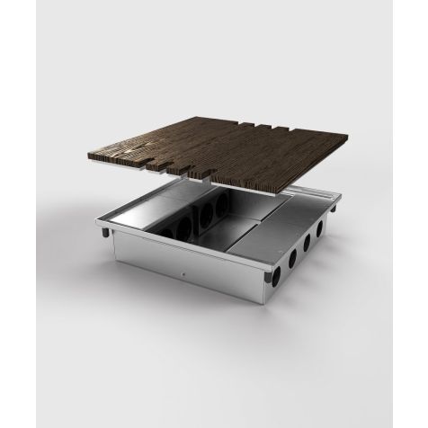 Vloerdoos 8808B - 8 modules (8x UTE), met afdekbaar deksel