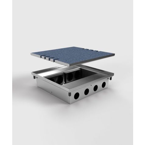 Vloerdoos 8808T - 8 modules (8x UTE), met afdekbaar deksel