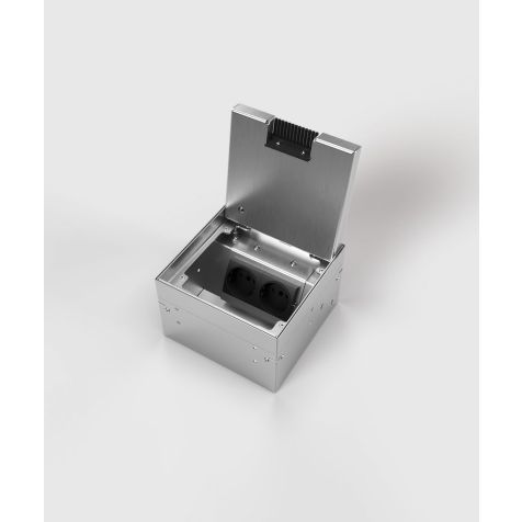 Boîte de sol 8902B - 2 modules (1x UTE + 2x CAT6a), avec couvercle recouvrable