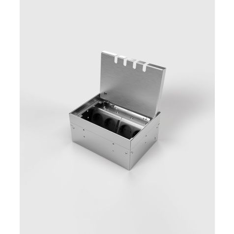 Boîte de sol 8904B - 4 modules (3x UTE + 2x CAT6a), avec couvercle recouvrable
