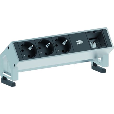 DESK2 3x Schuko 1x Mod.Vide.Inox Lack