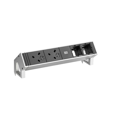 DESK2 4 modulen (2x UK 3,15A 45° 2x Lege mod) Inox lackiert