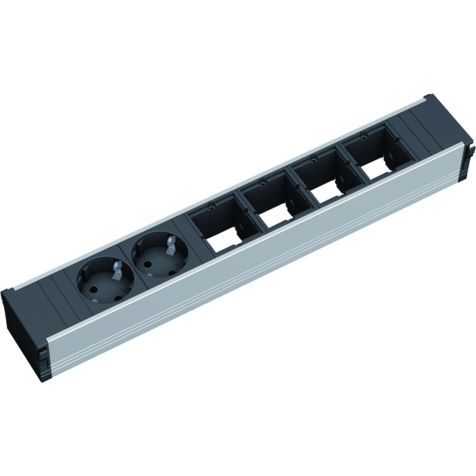 CONI powerstrip 6 modulen (2x Stopcontacten 4x Lege mod) (SHUKO)