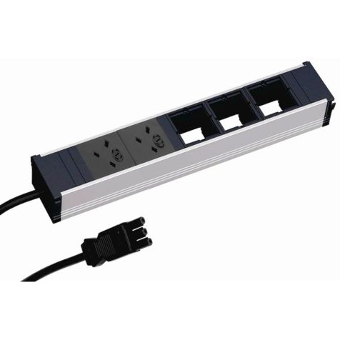 CONI powerstrip 5 modulen (2x UK 45° 3,15A 3x Custom mod)zwart met kabel 1m 3G1,5mm² GST18i3