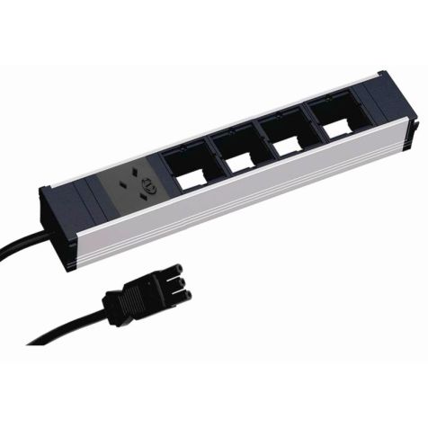 CONI powerstrip 5 modulen (1x UK 45° 3,15A 4x Custom mod)zwart met kabel 1m 3G1,5mm² GST18i3