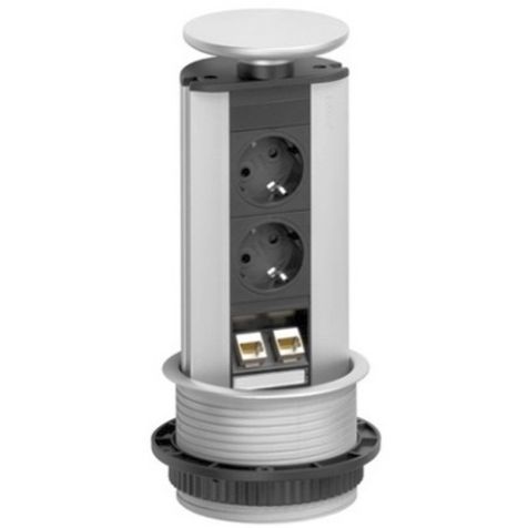 EVOLINE PORT 2x10/16A UTE 2x RJ45 CAT5 Aluminium