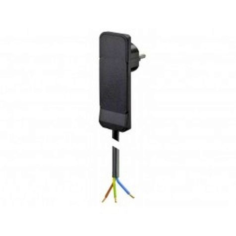 FLAT PLUG stekker UTE compatibel (SHUKO) met kabel 1,5m H05VV-F 3G1,5mm² zwart