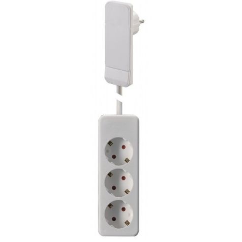 SMART PLUG stekker UTE compatibel (SHUKO) met kabel 1,5m en powerstrip met 3 stopcontacten (SHUKO) wit