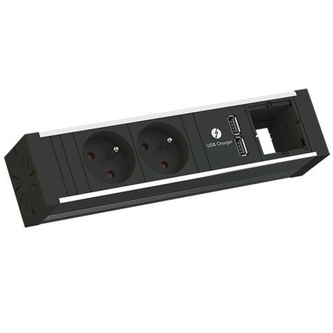 VENID power strip 4 modules (2x UTE + 1xUSB CHARGER + 1x MOD VIDE)