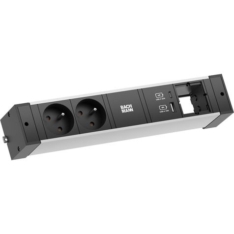 DESK RAIL 4 modulen (2x UTE 1x USB Charger A&C 22W 1x Lege mod) met kabel 2m GST18i3