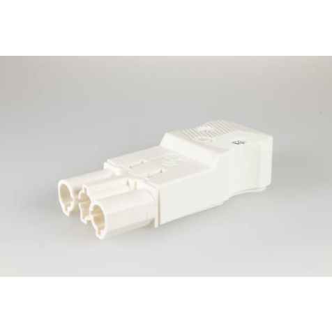 AC166 GSTF fiche mâle plat, 3-pôles, 4 mm²,blanc