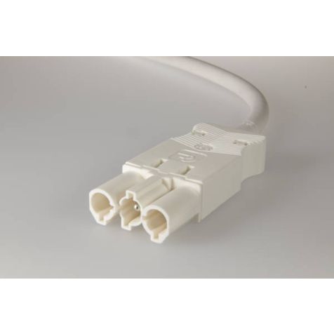 AC166 ALCGS Cordon de connexion mâle, 3-pôles, 1,5mm², 300cm. LV, blanc, Eca