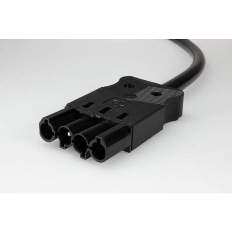 AC166 ALCGS Cordon de connexion mâle, 4-pôles, 1,5mm², 50cm. noir, Eca