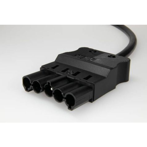 AC166 ALCGS Cordon de connexion mâle, 5-pôles, 2,5mm², 50cm. noir, Eca