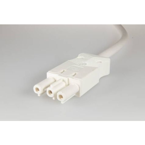 AC166 ALCGB Cordon de connexion femelle, 3-pôles, 1,5mm², 100cm. LV,  blanc, Eca