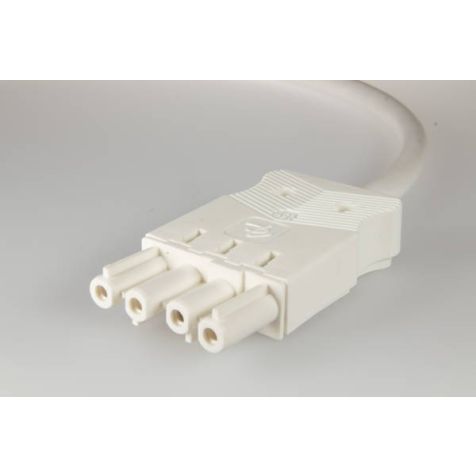 AC166 ALCGB Cordon de connexion femelle, 4-pôles, 1,5mm², 200cm. LV, blanc, Eca