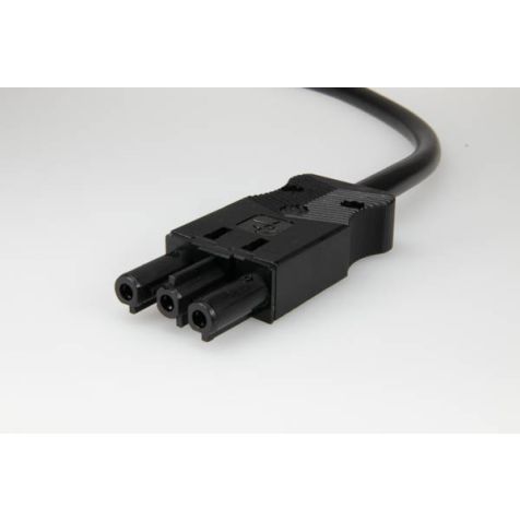 AC166 ALCGB Aansluitsnoer female, 3-polig, 1,5mm², 100cm. LV, zwart, Eca