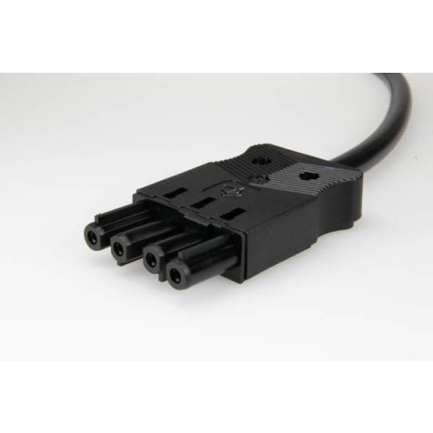 AC166 ALCGB Cordon de connexion femelle, 4-pôles, 1,5mm², 100cm. LV, noir, Eca