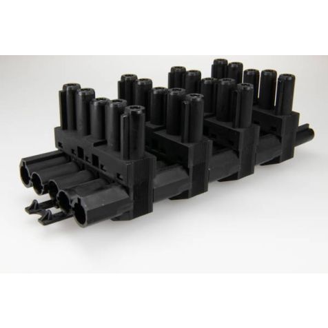 AC166 GVT 6 Splitter, 5-polig, 1 in 5 uit, zwart