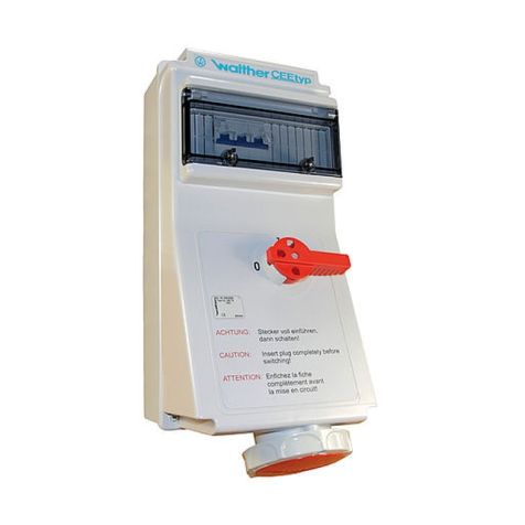 Wandsteckdose 63A 4P 400V 6h IP67