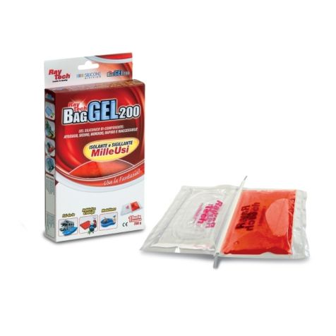 Bag Gel 200-R Gel silicone bi-composant rouge en sachet de 200 gr.